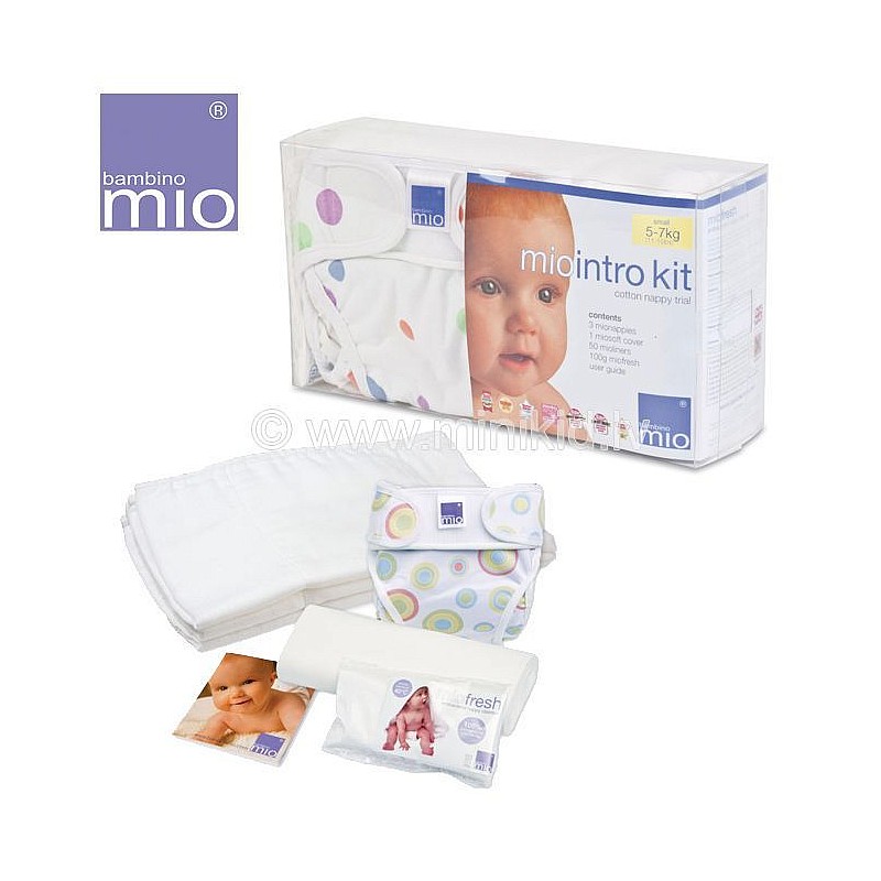 BAMBINO MIO Intro Kit COLOR - autiņu izmēģinājuma komplekts (1+3+50+100g), mazas S (5-7 kg), ar zīmējumiem