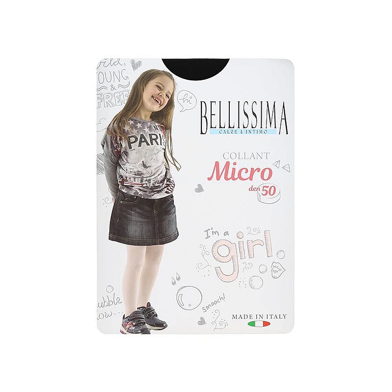 BELLISSIMA Meiteņu zeķubikses MICRO 50 nero 10 - 152cm