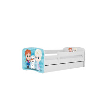 KOCOT KIDS gulta ar atvilktni un matraci BABYDREAMS white Frozen 160x80cm