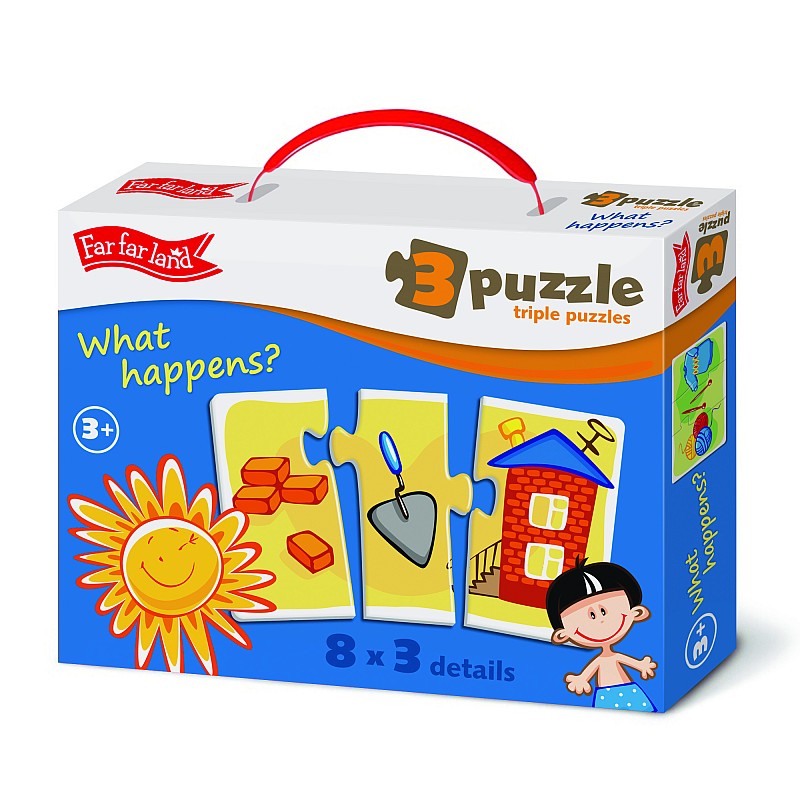 FAR FAR LAND trīsdaļu puzle Kas notiek? F-02506