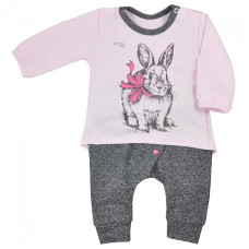 KOALA Krekliņš + bikses ANITKA 07-116, 62.izm grey/pink