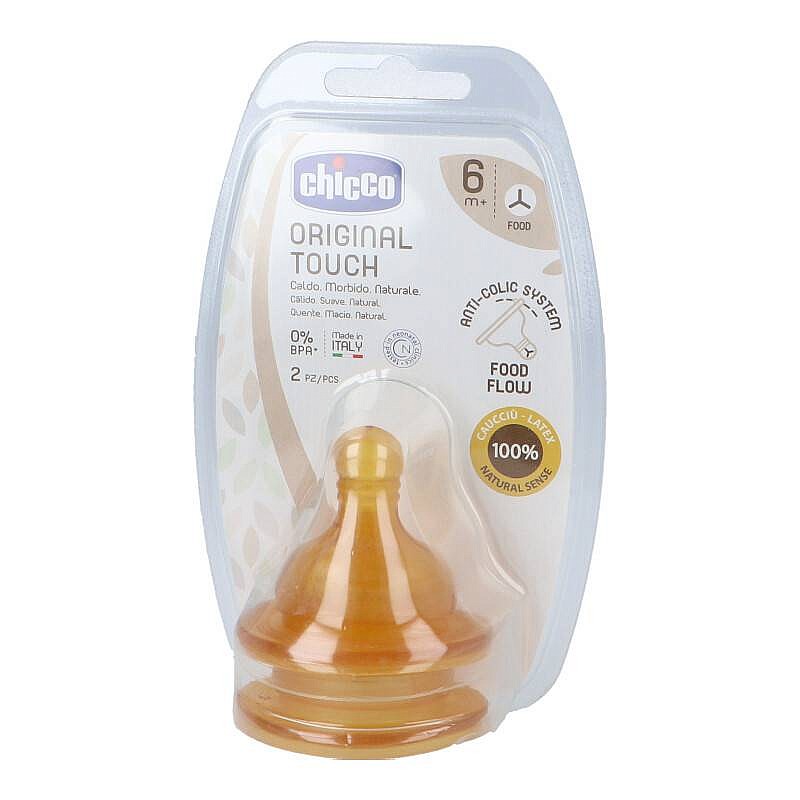 CHICCO Original Touch lateksa knupītis 6m 2gb.