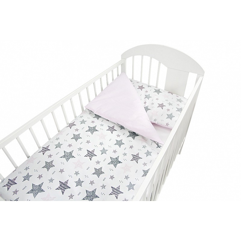 ANKRAS NEW STARS Gultas veļas komplekts no 2 daļām 120x90cm rozā
