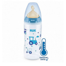 NUK Firs Choice PP pudele ar temperatūras kontroles indikatoru 300ml un lateksa knupīti 0-6m SK55 10741927