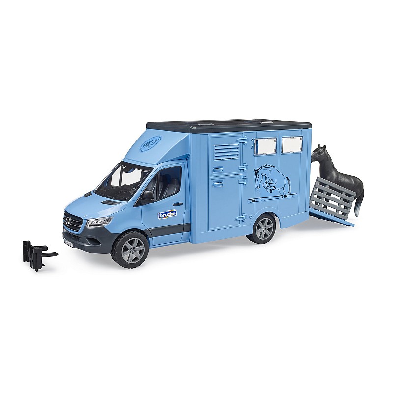 BRUDER MB Sprinter dzīvnieku pārvadātājs ar 1 zirgu, 02674