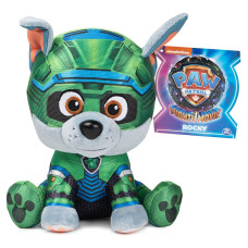 PAW PATROL Mighty Pups Movie plīša rotaļlieta Rocky 15 cm 6068117