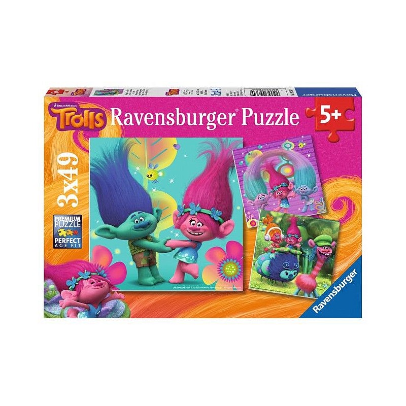 Ravensburger puzle Trolls 3x49elem. R09364 IZPĀRDOŠANA