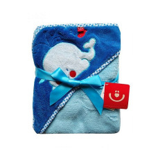 BOBOBABY dvielis ar kapuci 76x80 cm OKR-MF BX Blue Whale