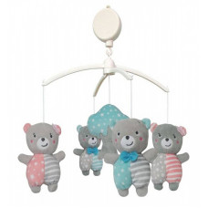 BABY MIX Muzikālais karuselis ar plīša mantiņām 43418 - BEARS - TK 496 M