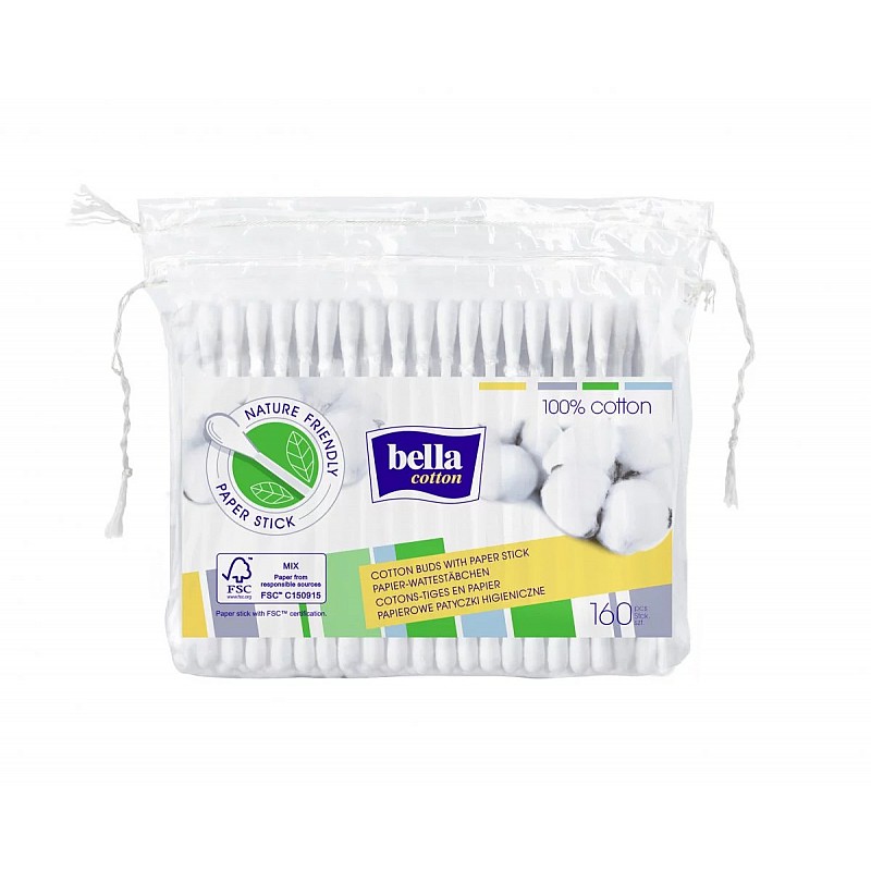 BELLA COTTON vates – papīra kociņi maisiņā, 160 gab.