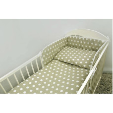 ANKRAS DOTS gultas veļas komplekts no 5 daļām 120x90cm - 180cm - beige - EE