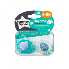 Tommee Tippee silikona māneklis 2gab. 6-18m Anytime 433544