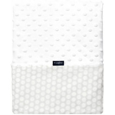 WOMAR MINKY divpusējs pleds 75x100cm White dots/grey-white