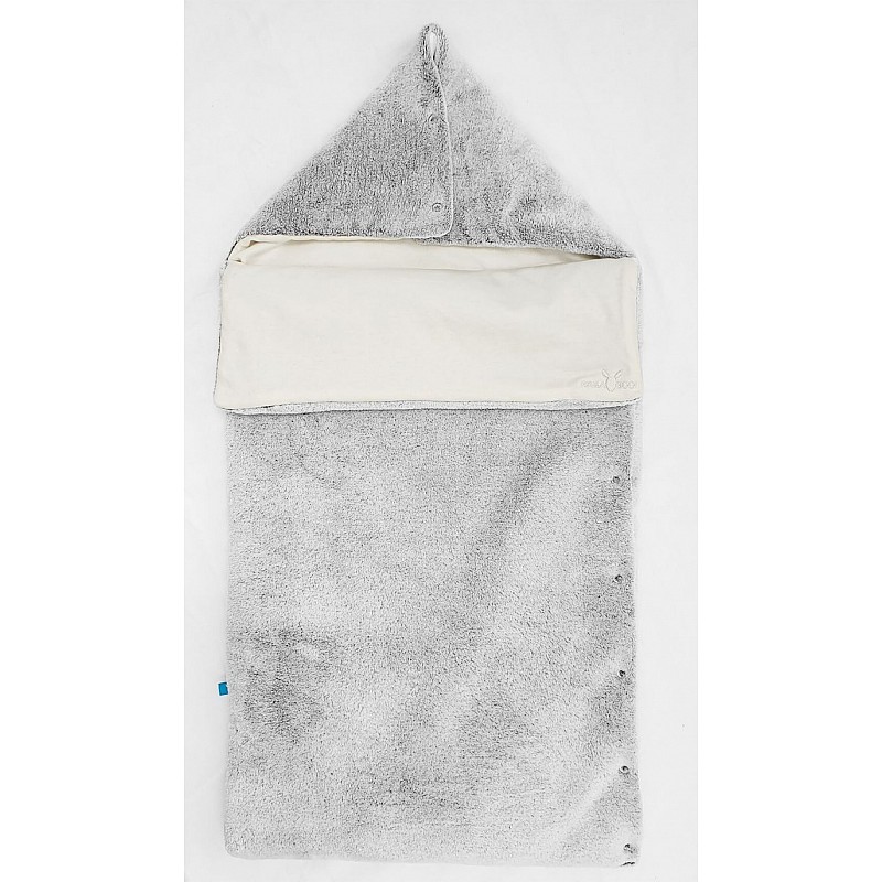 WALLABOO Bērnu guļammaiss, coral fleece grey / ecru