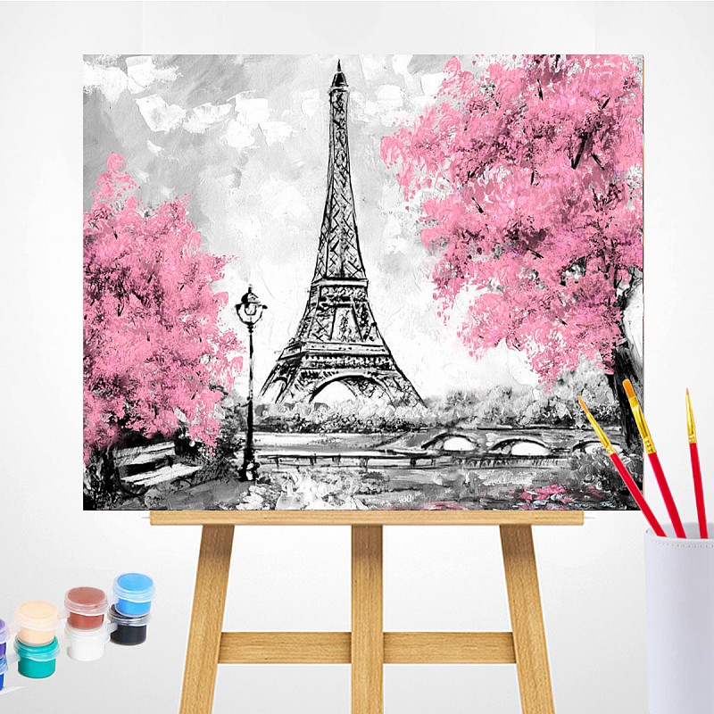 TSVETNOY Gleznošanas komplekts pēc numuriem 40x50cm Eiffel Tower in Bloom, MG2166e