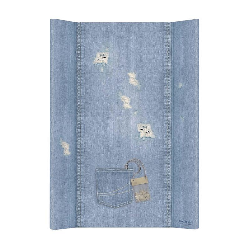 CEBABABY pārtinamā virsma ar mīkstu pamatni uz kumodi 50x70cm Denim Style Shabby blue