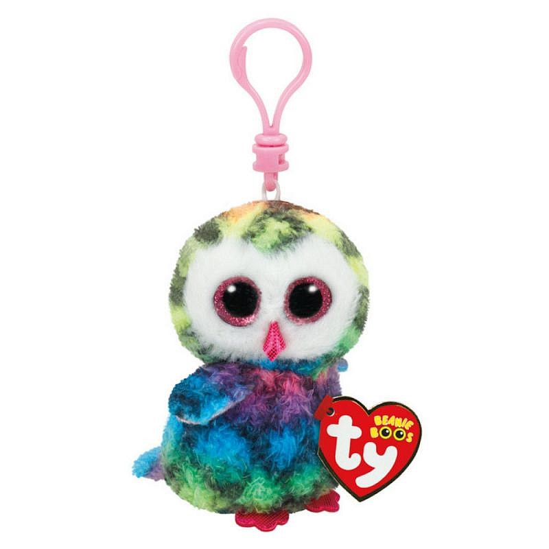 TY Beanie Boos Mīkstā rotaļlieta - piekariņš MULTICOLOR OWL OWEN 8cm, TY35025