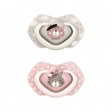 CANPOL BABIES BONJOUR PARIS Simetriskas formas silikona māneklis 6-18m 2gb. 22/648_pink