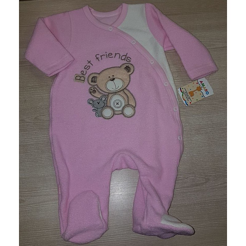 AMARO Frotē rāpulis ar garajām piedurknēm 68 izmērs, SF339/068 rozā