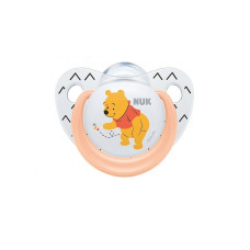 NUK Air System Trendline DISNEY Ortodontiskas formas silikona māneklis Winnie The Pooh, 0-6m 1gab. SU15 oranžs