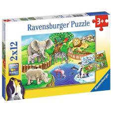 Ravensburger Animals In The Zoo Puzle 2x12 076024 IZPĀRDOŠANA