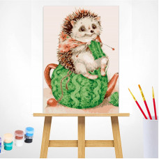 TSVETNOY Gleznošanas komplekts pēc numuriem 20x30cm Hedgehog is cozy, MC1076e