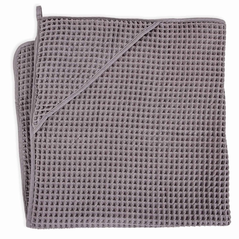 CEBABABY Dvielis ar kapuci 100x100cm Waffle Line Ash W-815-303-260