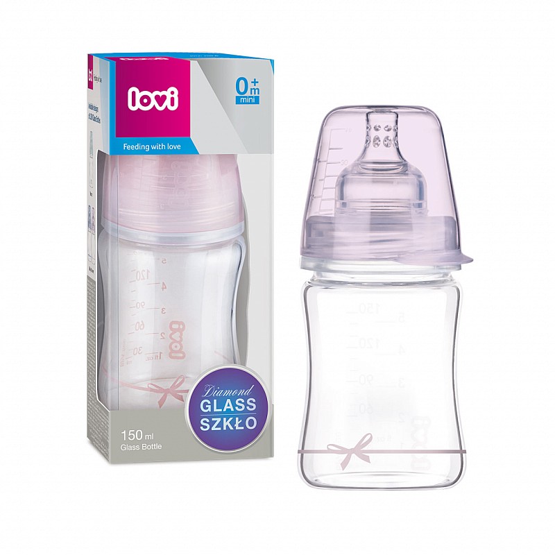 LOVI stikla pudele DIAMOND GLASS, 150 ml, Baby Shower girl, 74/104girl