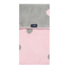 WOMAR kokvilnas pleds 100x150cm Grey/pink DOTS