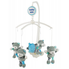 BABY MIX Muzikālais karuselis ar mīkstām mantiņām 0m+ BEARS ТК/485М