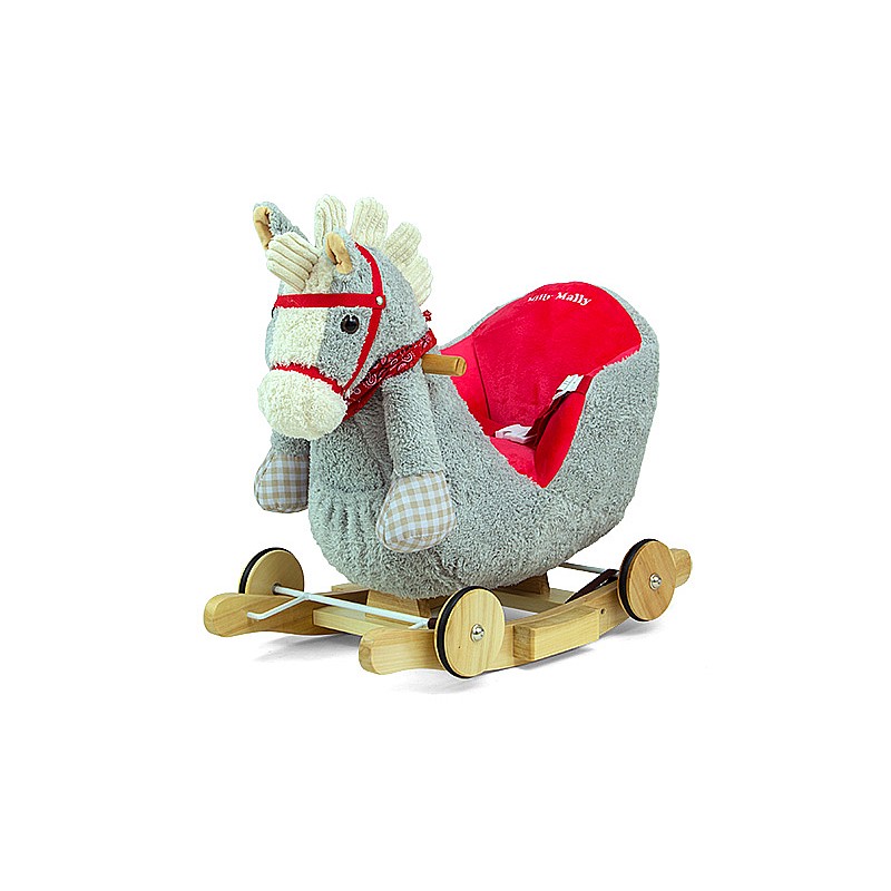 MILLY MALLY POLLY Šūpuļdzīvnieks ar riteņiem GREY/RED HORSES