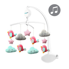 BABYONO Muzikālais karuselis ar mīkstām mantiņām 0m+ CLOUDS&BIRDS, 626