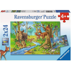 RAVENSBURGER Puzle 2x24el. Meža dzīvnieki R 09117 IZPĀRDOŠANA