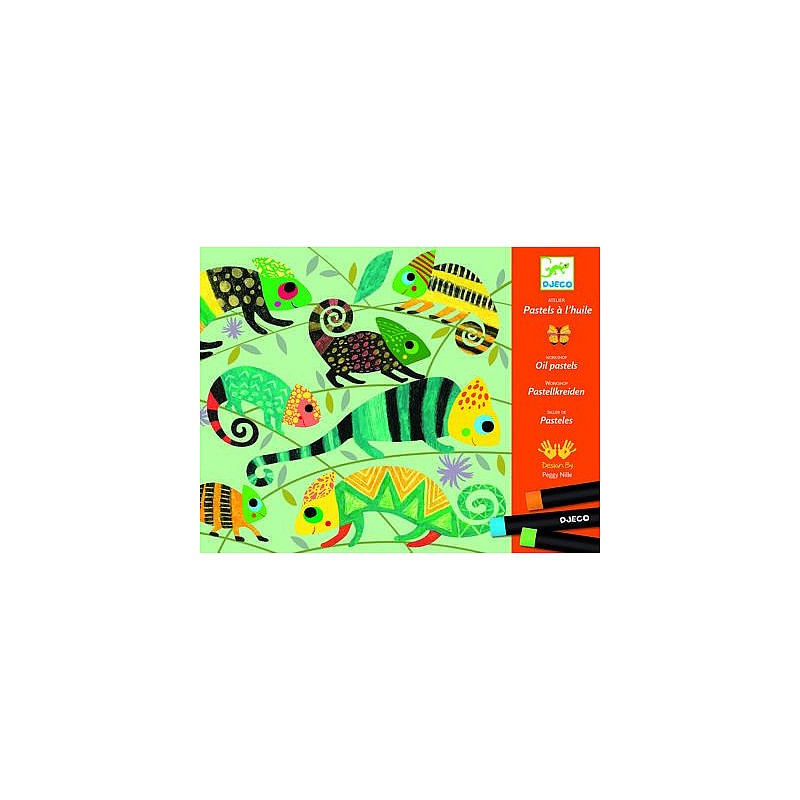 DJECO Krāsošana ar krītiniem - Krāsainie džungļi, DJ08618