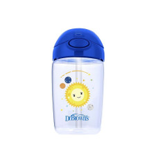 DR.BROWNS MILESTONES Mācību krūzīte ar salmiņu 350ml 12m+, TC21015-INTL zila IZPĀRDOŠANA