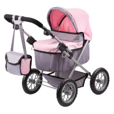 GERARDOS TOYS Bayer Leļļu rati Trendy pink-gray 46255