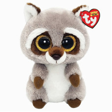 TY Beanie Boos Mīkstā rotaļlieta OAKIE GRAY RACCOON REG TY36375 IZPĀRDOŠANA