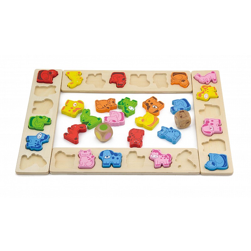 VIGA koka spēle - puzle ANIMALS CARNIVAL 36m+, 50170