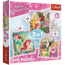 TREFL Pužļu komplekts "3 in 1" Princeses