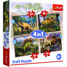 TREFL Pužļu komplekts 4in1 Dinozauri