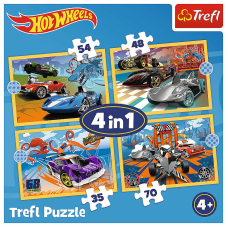 TREFL HOT WHEELS Pužļu komplekts 4 in 1 34627T