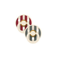 Bibs Studio Collection Colour Round runda beten – Limited Edition Ruby / Pine Mix with Ivory 6-18m