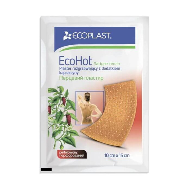 Ecoplast plåster ECOHOT 10x15 cm, värmande med peppar