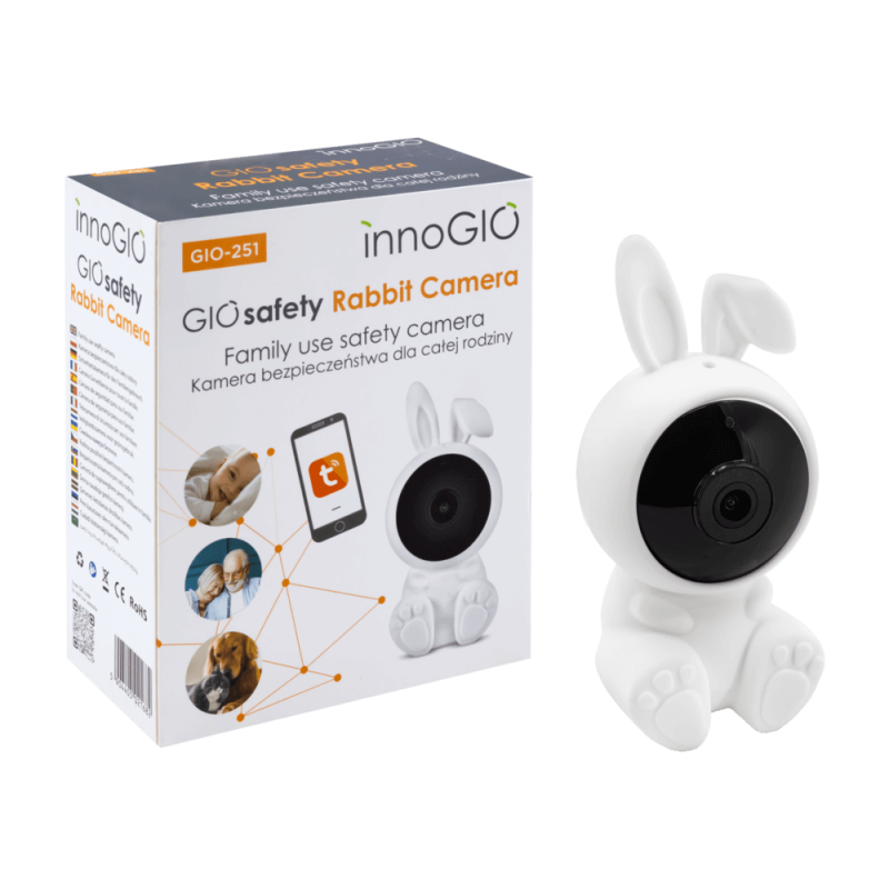 Innogio GIO-251 Wi-Fi-kamera, elektronisk babyvakt GIOsafety Rabbit