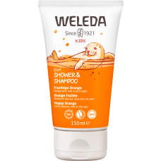 Weleda duschgel och schampo för barn, saftig apelsin, 150 ml.