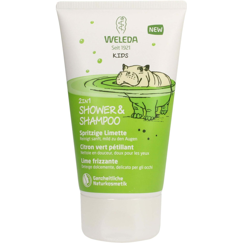 Weleda duschgel och schampo för barn, frisk lime, 150 ml