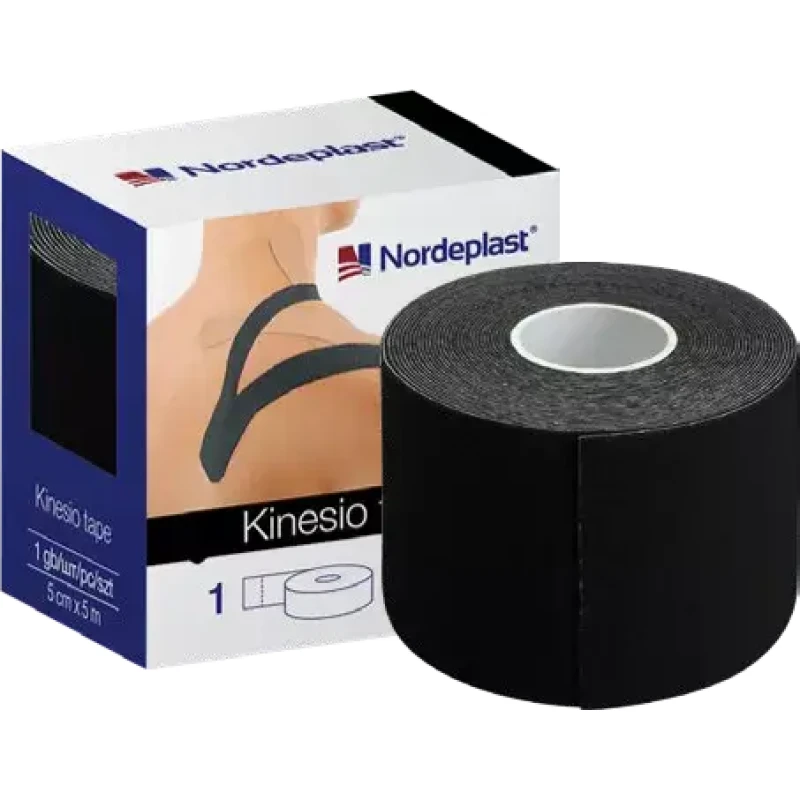 Nordeplast kinesiologitejp 5 cm x 5 m, svart, N1