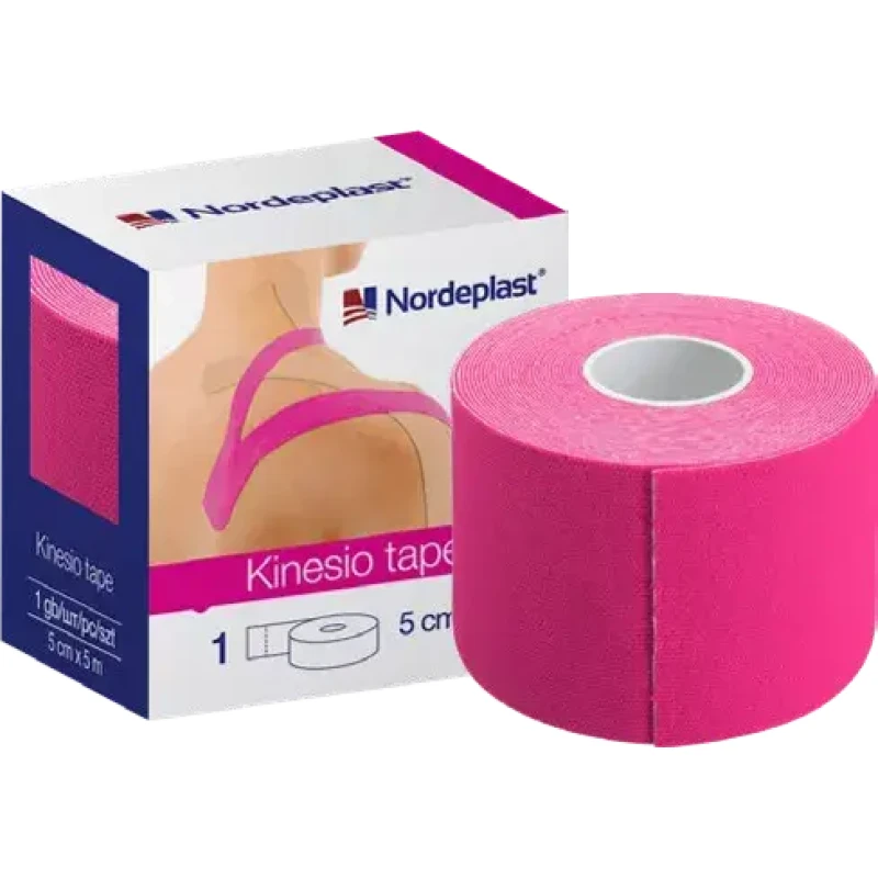 Nordeplast kinesiologitejp 5 cm x 5 m, rosa, N1